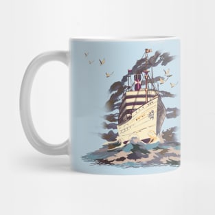 a ship on the sea Mug